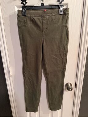 SPANX Olive Skinny Mid-Rise Stretch Jeans